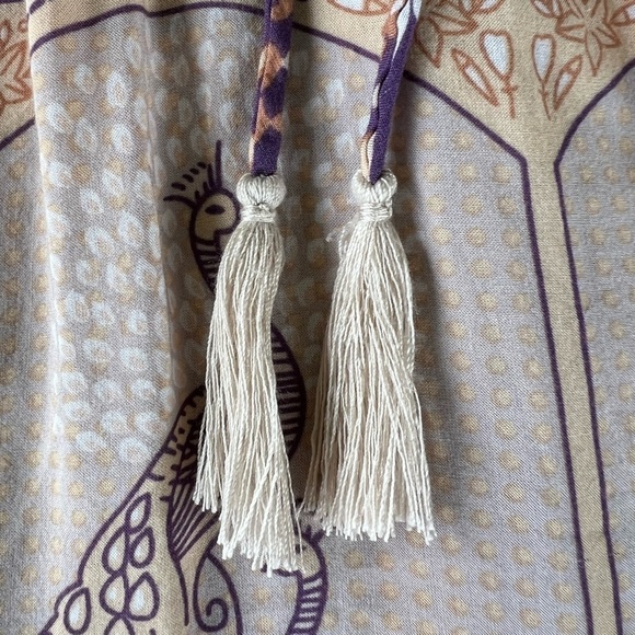 Spell Xanadu Mini Play Dress Gold Dust XS Peacocks Boho Ruffle GUC - Picture 13 of 16